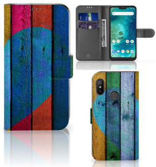 B2Ctelecom Xiaomi Mi A2 Lite Bookcover hoesje Wood Heart