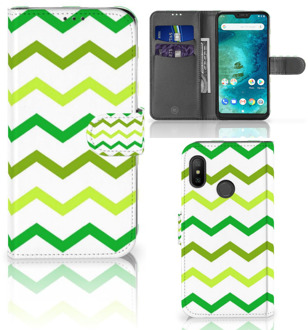 B2Ctelecom Xiaomi Mi A2 Lite Bookcover hoesje Zigzag Groen