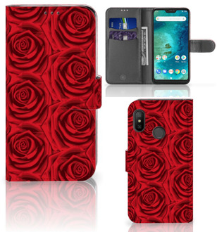 B2Ctelecom Xiaomi Mi A2 Lite Wallet Book Case Hoesje Red Roses