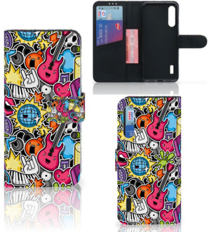 B2Ctelecom Xiaomi Mi A3 Wallet Case met Pasjes Punk Rock