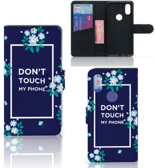 B2Ctelecom Xiaomi Mi Mix 2s Portemonnee Hoesje Flowers Blue DTMP