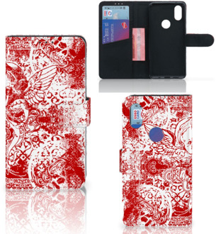 B2Ctelecom Xiaomi Mi Mix 2s Telefoonhoesje met Naam Angel Skull Red