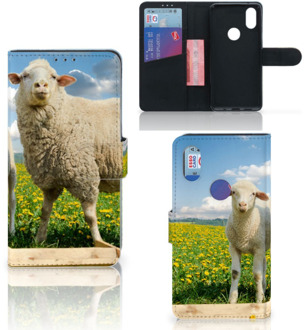 B2Ctelecom Xiaomi Mi Mix 2s Telefoonhoesje met Pasjes Schaap en Lammetje