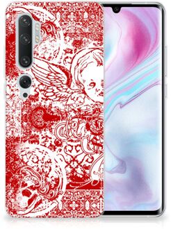 B2Ctelecom Xiaomi Mi Note 10 Pro Silicone Back Case Angel Skull Red