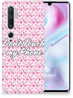 B2Ctelecom Xiaomi Mi Note 10 Pro Silicone-hoesje Flowers Pink DTMP