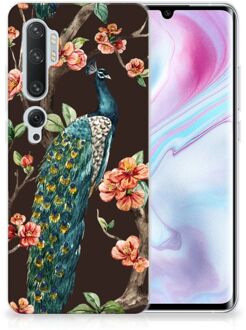 B2Ctelecom Xiaomi Mi Note 10 Pro TPU Hoesje Pauw met Bloemen