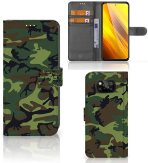 B2Ctelecom Xiaomi Poco X3 Portemonnee hoesje Army Dark