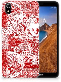 B2Ctelecom Xiaomi Redmi 7A Silicone Back Case Angel Skull Red