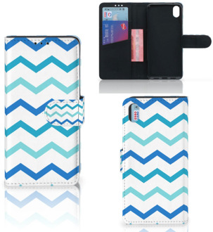 B2Ctelecom Xiaomi Redmi 7A Telefoon Hoesje Zigzag Blauw