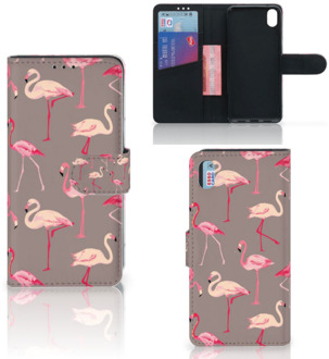 B2Ctelecom Xiaomi Redmi 7A Telefoonhoesje met Pasjes Flamingo