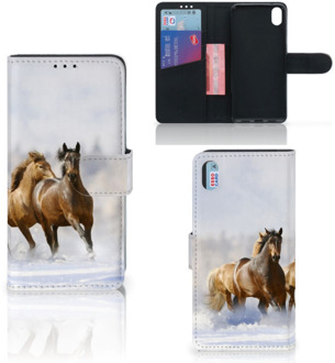 B2Ctelecom Xiaomi Redmi 7A Telefoonhoesje met Pasjes Paarden