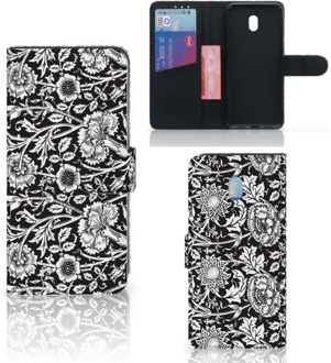 B2Ctelecom Xiaomi Redmi 8A Hoesje Black Flowers