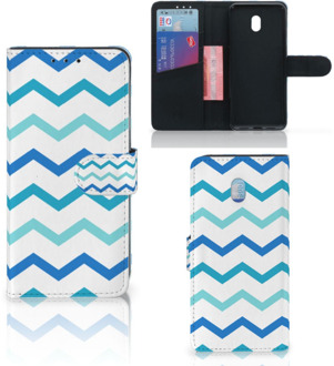 B2Ctelecom Xiaomi Redmi 8A Telefoon Hoesje Zigzag Blauw