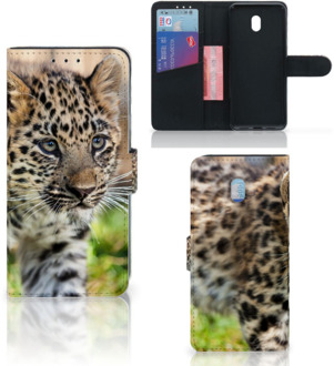 B2Ctelecom Xiaomi Redmi 8A Telefoonhoesje met Pasjes Baby Luipaard