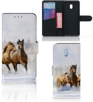 B2Ctelecom Xiaomi Redmi 8A Telefoonhoesje met Pasjes Paarden