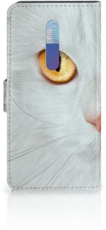 B2Ctelecom Xiaomi Redmi K20 Pro Telefoonhoesje met Pasjes Witte Kat