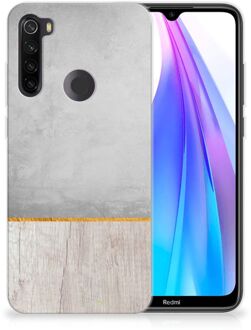 B2Ctelecom Xiaomi Redmi Note 8T Bumper Hoesje Wood Concrete