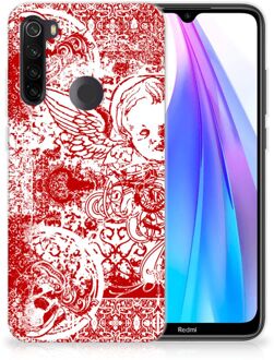 B2Ctelecom Xiaomi Redmi Note 8T Silicone Back Case Angel Skull Red