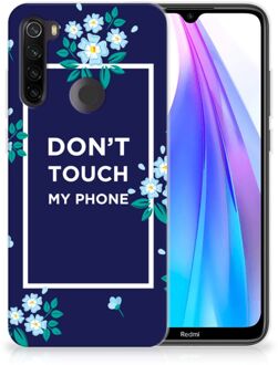 B2Ctelecom Xiaomi Redmi Note 8T Silicone-hoesje Flowers Blue DTMP