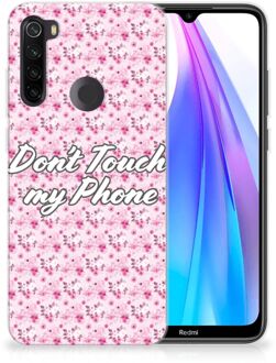 B2Ctelecom Xiaomi Redmi Note 8T Silicone-hoesje Flowers Pink DTMP