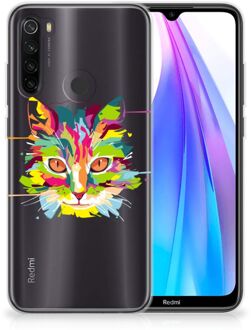 B2Ctelecom Xiaomi Redmi Note 8T Telefoonhoesje met Naam Cat Color