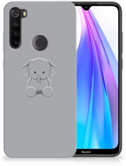 B2Ctelecom Xiaomi Redmi Note 8T Telefoonhoesje met Naam Grijs Baby Olifant