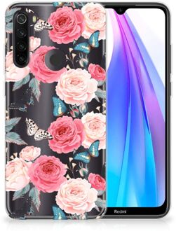 B2Ctelecom Xiaomi Redmi Note 8T TPU Case Butterfly Roses