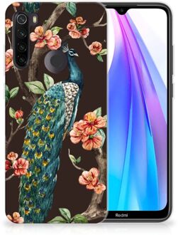 B2Ctelecom Xiaomi Redmi Note 8T TPU Hoesje Pauw met Bloemen