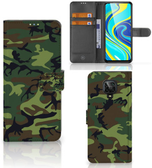 B2Ctelecom Xiaomi Redmi Note 9 Pro | Note 9S Portemonnee hoesje Army Dark