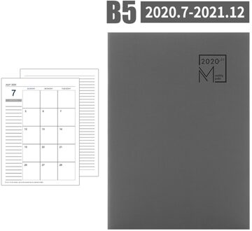 B5 Self-Vulling Maandelijkse Planner Notepad Leraar Les Schema Business Office Record Notebook 24 Sheets Voor 18 Maanden Bruin