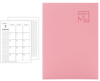 B5 Self-Vulling Maandelijkse Planner Notepad Leraar Les Schema Business Office Record Notebook 24 Sheets Voor 18 Maanden Roze