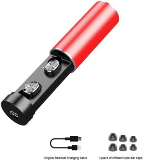 B9 Tws Bluetooth Oortelefoon 5.0 Draadloze 8D Hifi Sport Oortelefoon Mic Oordopjes Gaming Muziek Headset Met Microfoon Gaming Muziek Headset rood