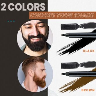 Baard Vullen Pen Kit Mannen Baard Potlood Filler Vormgeven Grooming Set Snor Micro Vork Tip Voor Naadloze Toepassing zwart