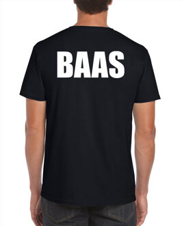 Baas t-shirt zwart voor heren - bedrukking aan achterkant - chef / manager / eigenaar shirt S