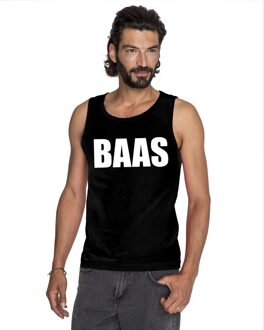 Baas tekst singlet shirt/ tanktop zwart heren 2XL