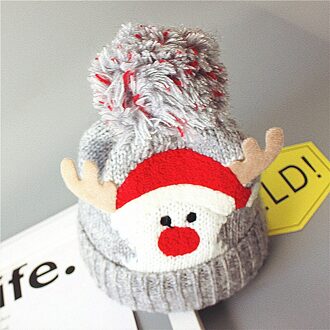 Babies Mooie Santa Mutsen Gebreide Mutsen Winter Warm Fleece Gehaakte Beanie Hoeden Pompon Kids Kinderen Kerst Hoofddeksels Hoed Caps Paars