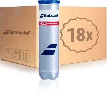 Babolat 18x verpakking 4 stuks Gold Championship X4 In een doos geel - nosize