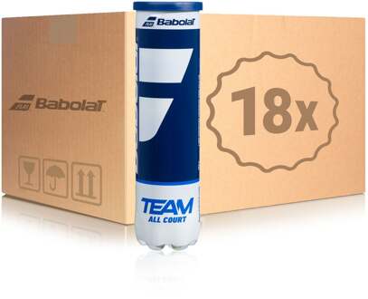 Babolat 18x verpakking 4 stuks Team All Court In een doos geel - nosize