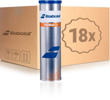 Babolat 18x verpakking 4 stuks Team Clay X In een doos geel - nosize