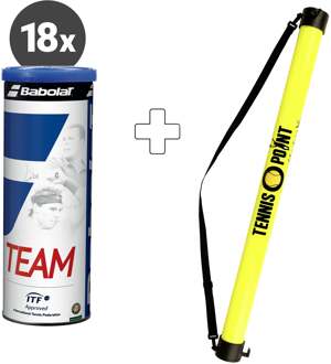 Babolat 18x verpakking 4 stuks Team Plus ballenverzamelbuis geel - nosize