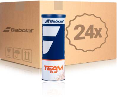 Babolat 24x verpakking  3 stuks Team Clay X 3 In een doos geel - nosize