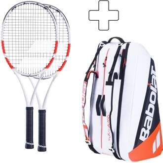 Babolat 2x 100 16x20 Plus rackettas wit - 2,3,4