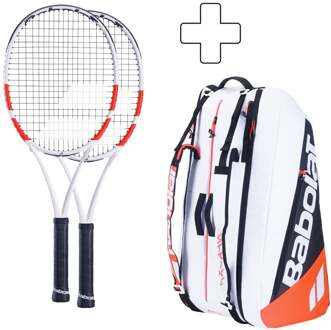 Babolat 2x 100 16x20 Plus rackettas wit - 3,4