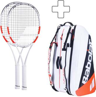 Babolat 2x 100 Plus rackettas wit - 1,2,3,4