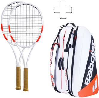 Babolat 2x 97 Plus rackettas wit - 4