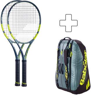 Babolat 2x Pure Aero + Plus rackettas antraciet - 4