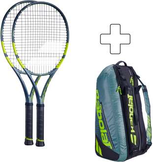 Babolat 2x Pure Aero Team Plus rackettas antraciet - 0,1,2,3,4