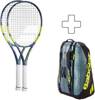 Babolat 2x Pure Aero Team Plus rackettas antraciet - 1