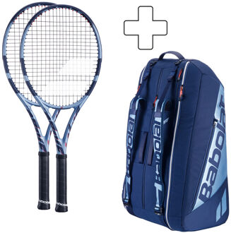 Babolat 2x Pure Drive 98 Plus rackettas blauw - 1