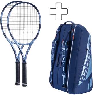 Babolat 2x Pure Drive Plus rackettas blauw